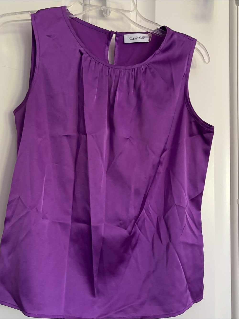 Calvin Klein Purple Satin Sleeveless Camisole Petite Small